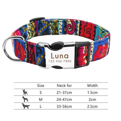 Nylon Dog Personalized Pet Collar